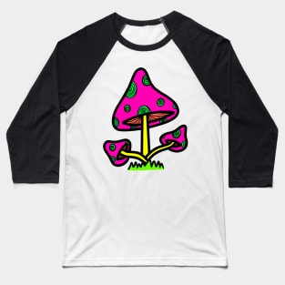 Trippy pink mushroom Baseball T-Shirt